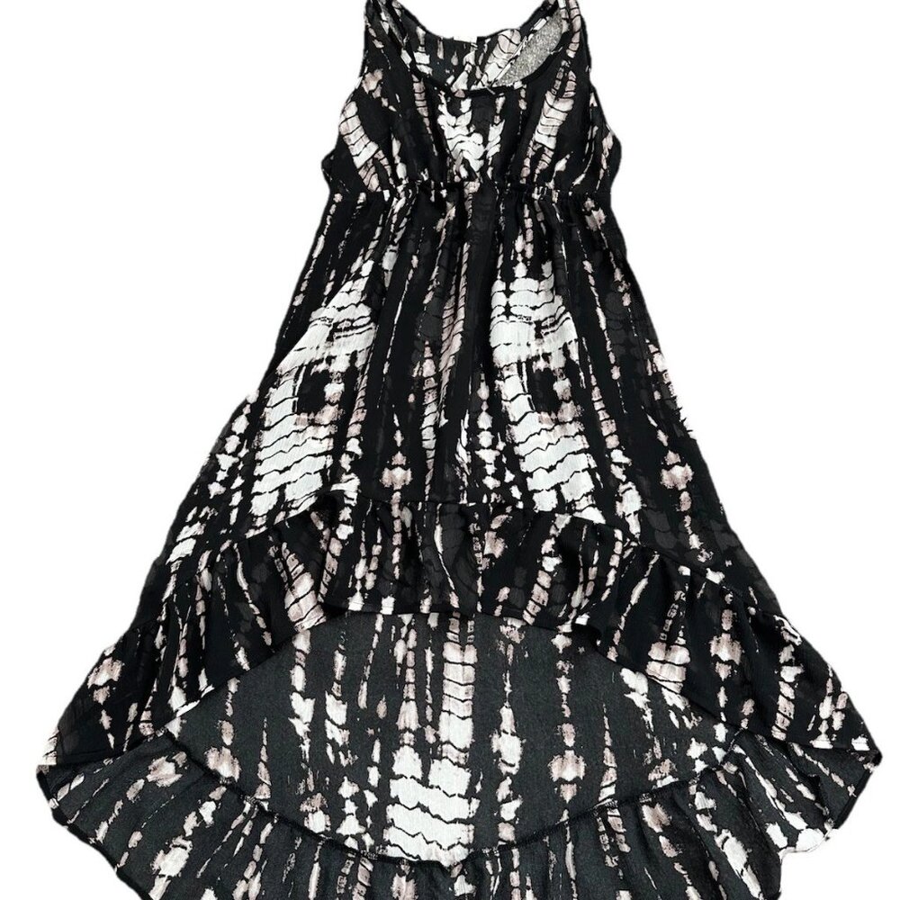 Xhilaration Racerback Sheer Dress Coverup Womens M High Low Black Sleeveless